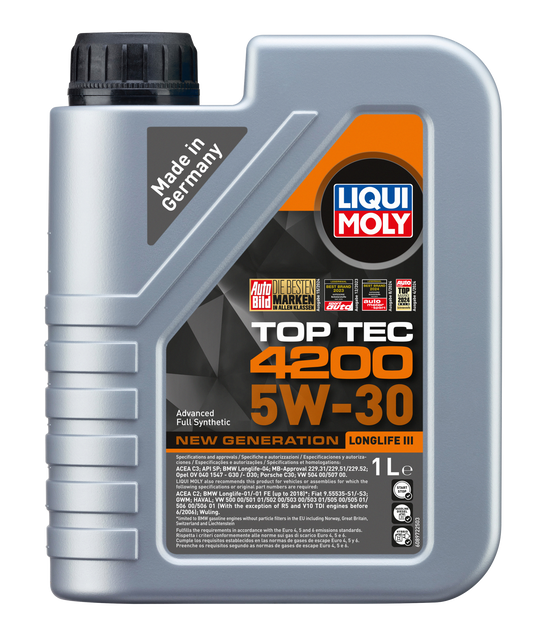 LIQUI MOLY TOP TEC 4200 5W-30 NEW GENERATION ENGINE OIL